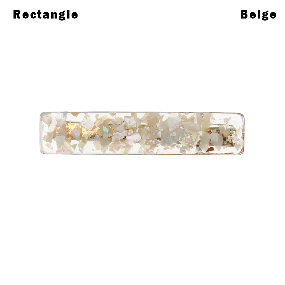 rectangle beige Корейские Овальные Заколки для волос розовые заколки для волос винтажные геометрические аксессуары для женщин шикарные заколки для волос - Цвет: rectangle beige