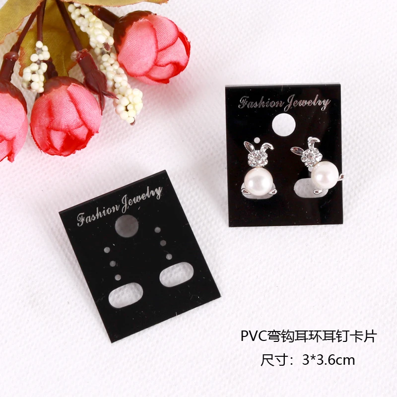 Ювелирные открытки на заказ оптовая продажа 100 шт./лот 3x3 7 см черные ПВХ модные