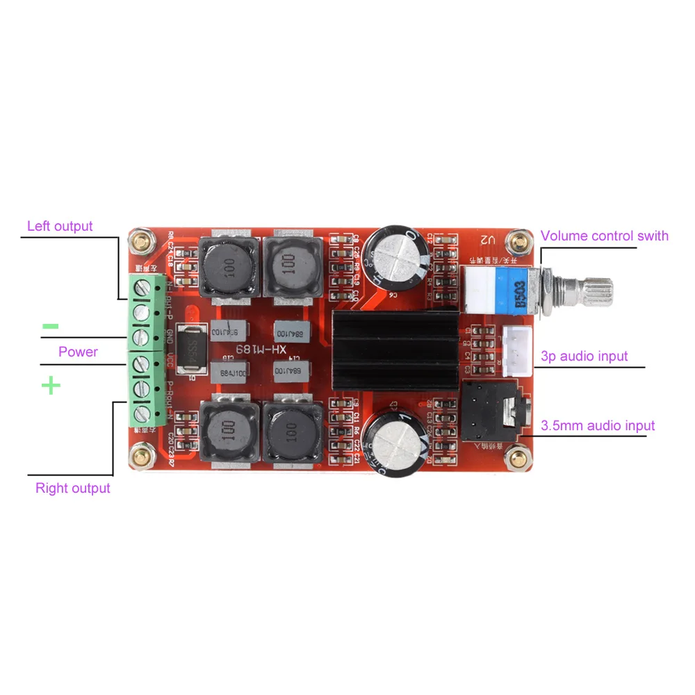 TPA3116D2 2*50 Вт Цифровой усилитель мощности плата класса D DC12V 24V двухканальный АУДИО