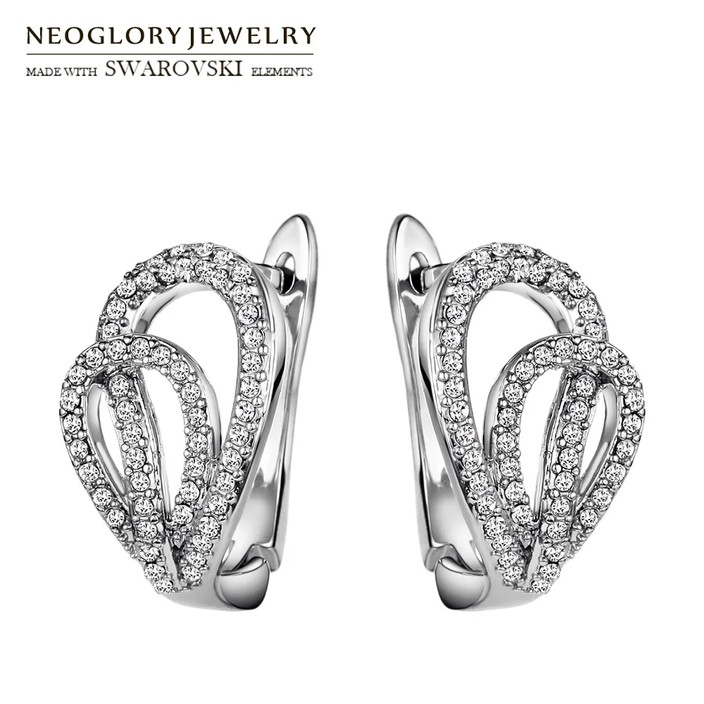 Neoglory Австрия Стразы зажимные серьги клипсы геометрические Классические