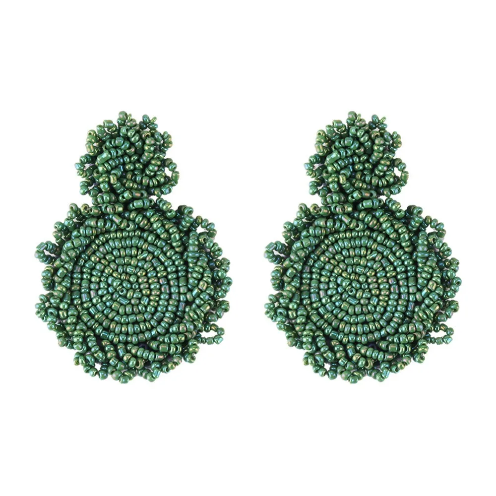 Miwens бусины Boho большие висячие серьги геометрический круглый модный висячие серьги стиль женские оптовые ювелирные изделия ручной работы A067 - Окраска металла: 10