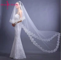bridal cheap cathedral wedding veil accessories 2 6 meter voile mariage vail velos lace cotton bride veils