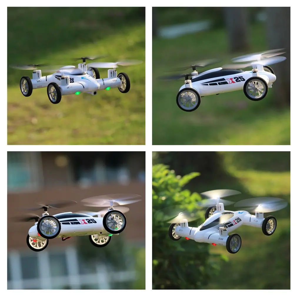 Радиоуправляемый Дрон Квадрокоптер летающий автомобиль модель X25 720P HD камера