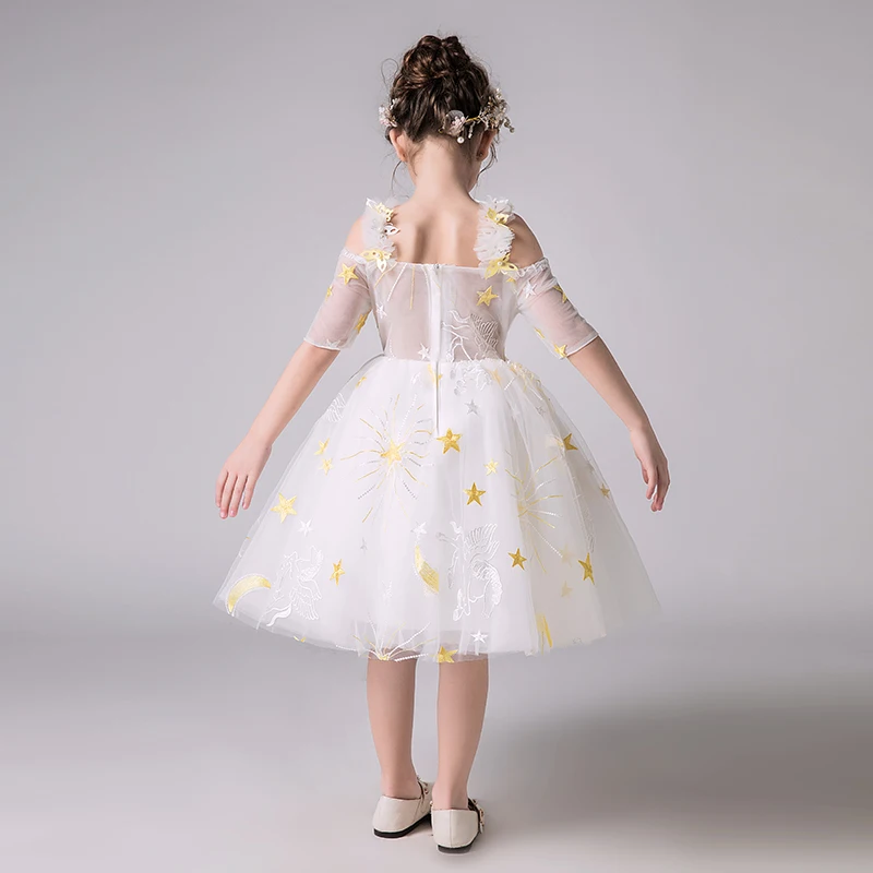 Off the Shoulder Princess Prom Dress Ball Gown Flower Girl Dresses for Wedding Evening Kids Formal Birthday Costume B273 | Детская