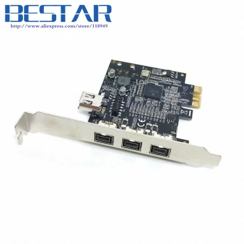 4 порта PCIe FIREWIRE PCI-E PCI-Express 800 1394B карта 3 + 1 для WINDOWS 8/7/MAC OS | Компьютеры и офис