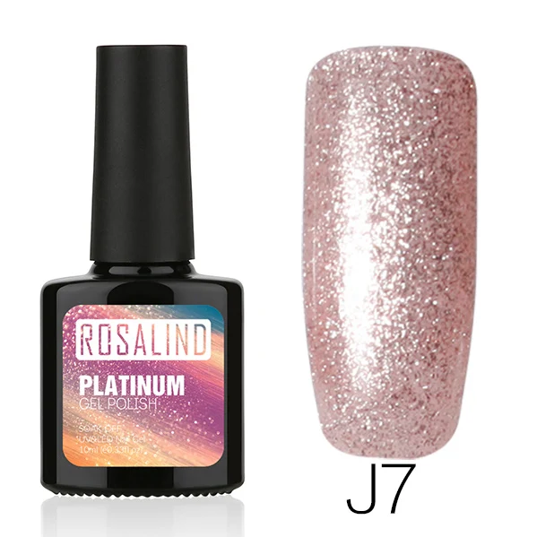 RBJ07 Розалинд гель 1 s 10 мл Лак для ногтей Shimmer Soak off ногтей Платиновый УФ светодио дный ногтей Гель-лак Блеск длинные стойкий гель-лак - Цвет: RBJ07