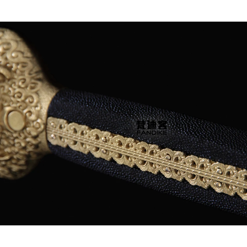 High quality Handmade Folded Steel Double Groove Real leather Scabbard Chinese sword Ming dynasty Sharp Blade