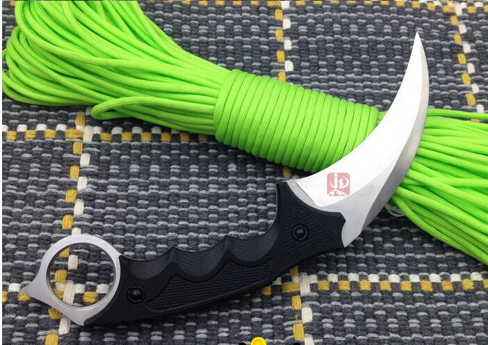 Высокое качество Karambit лицо Чрезвычайно тонкий шлифовальный 440c Лезвие G10 ручка нож для охоты и кемпинга выживания тактический нож коготь нож