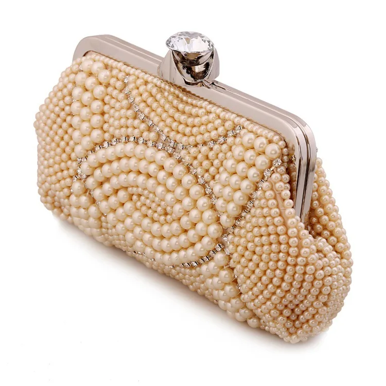 Полный бисером женские винтажные вечерние сумки имитация жемчуга shell формы