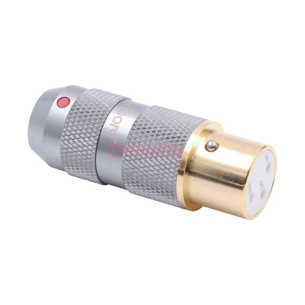 Выборг 99.998% Чистая медь 3PIN Мужской Женский XLR разъем Jack Hifi аудио микрофонный кабель адаптер баланса 24K покрытие золотом и родием
