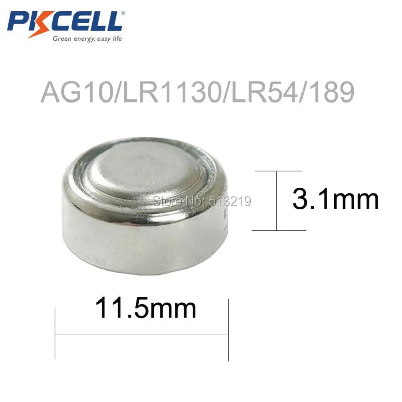 100 x G10 аккумулятора кнопочного типа AG10 LR1130 1130 SR1130 389A LR54 L1131 189 389A 75 мА/ч, Ёмкость 1,5 v-образная Кнопка Батарея