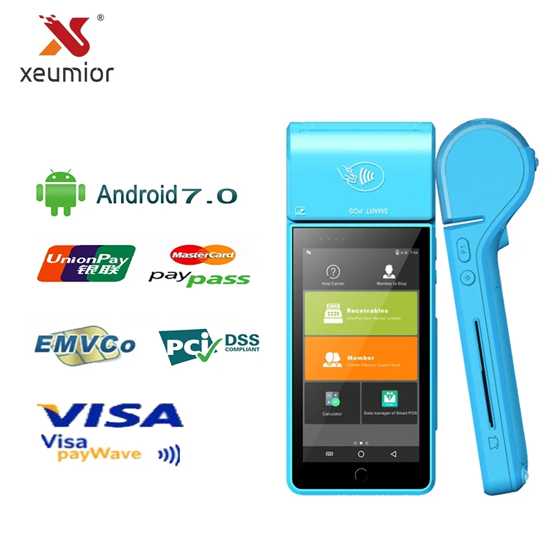 Портативный pos терминал EMV PCI Сертифицированный мобильный платёж Android машина с NFC