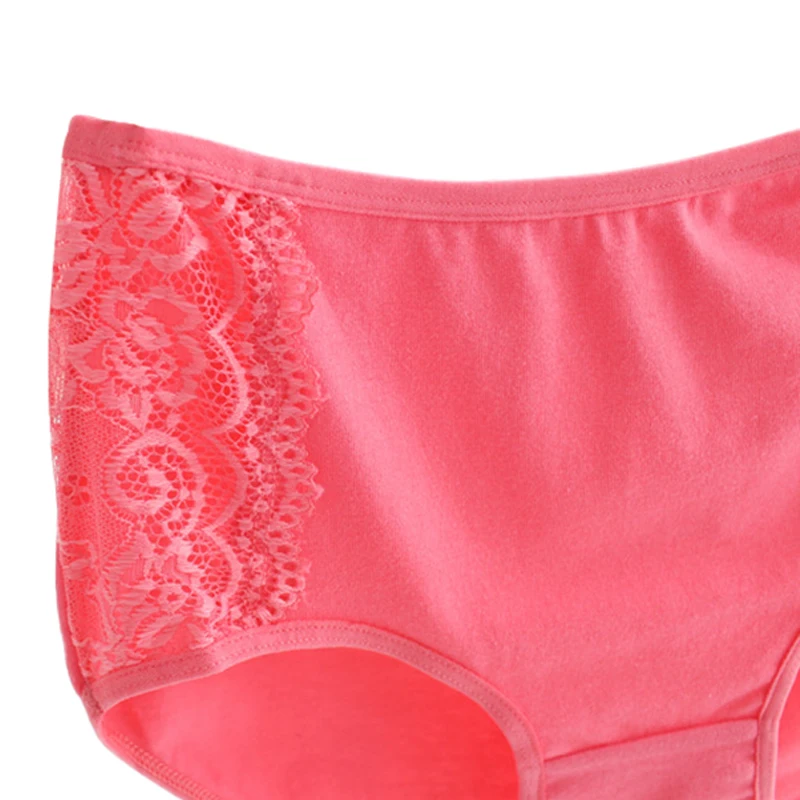 300PCS / LOT Big Size Underwear Women Cotton Briefs Panties Sexy Lace Lady Short Pants Brief Bragas |