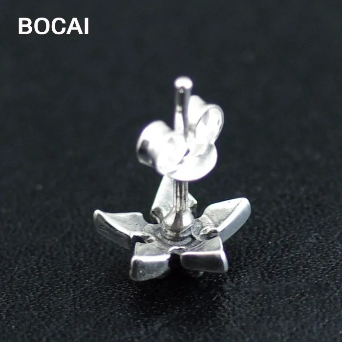 Серьги гвоздики Batarangs из тайского серебра с пятиконечной звездой|stud earrings|star stud
