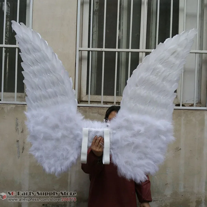 Красивые белые крылья Ангела пера модель сценическая фотосъемка реквизит для