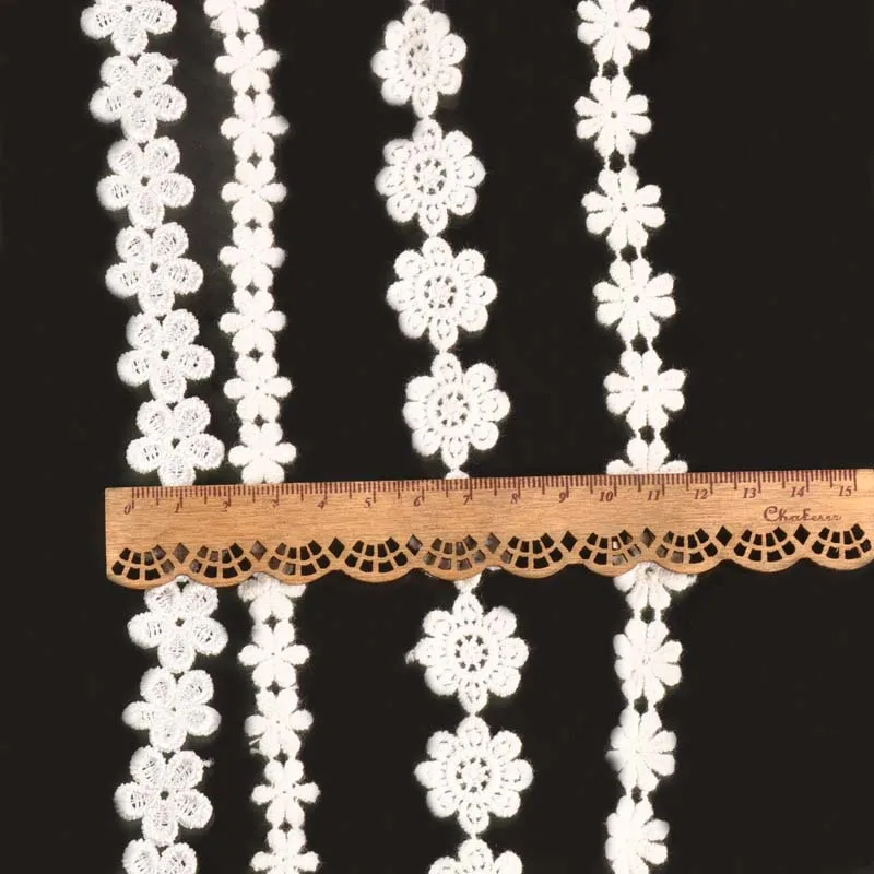 2 ярда Белый цветок аппликация кружевной отделкой ленты Широкий DIY шитье и ткань