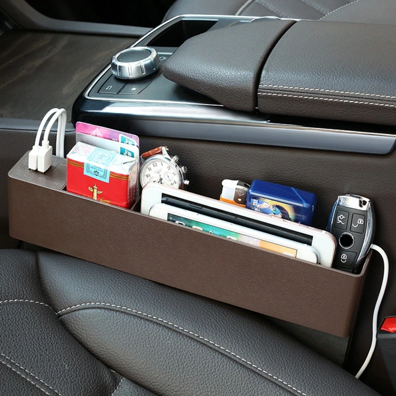 Органайзер для автомобильного сиденья 2 USB зарядное устройство Коробка хранения
