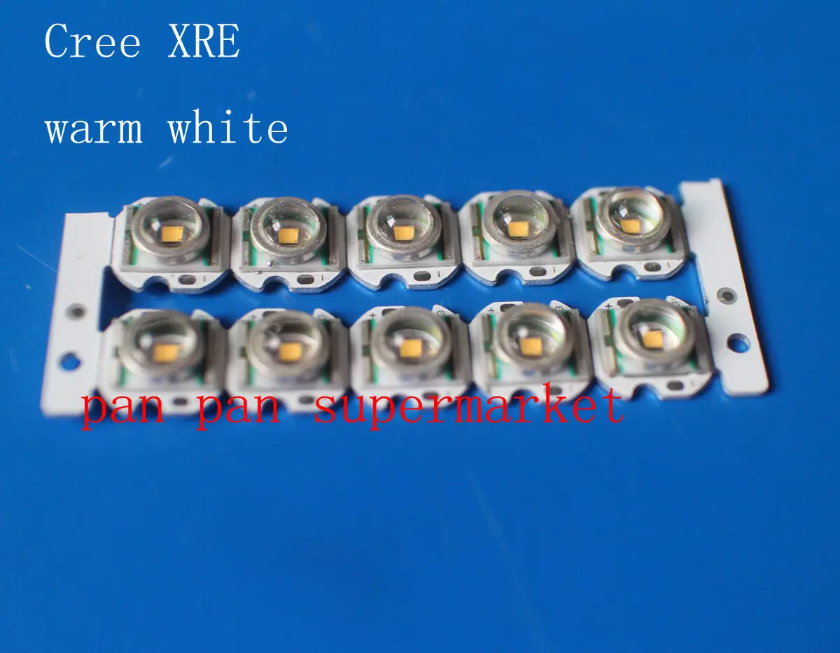 10 шт. Cree XLAMP XR-E Q5 светодиодный чип с теплым белым светом 300 лм и 12 мм звездное
