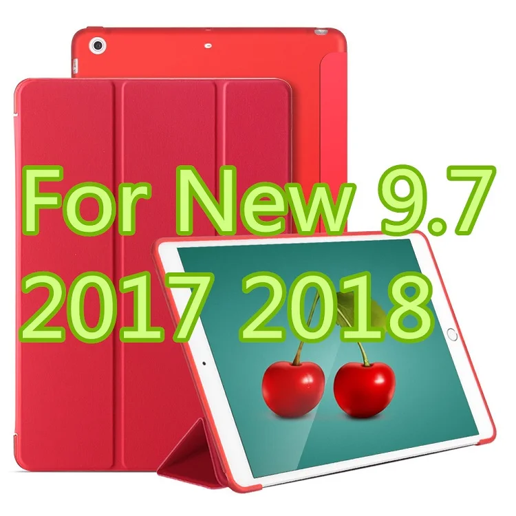Чехол owswin для нового iPad 9,7 TPU кожаный чехол Мягкий силиконовый чехол для iPad умный чехол 9,7 дюймов A1822 A1893 - Цвет: red