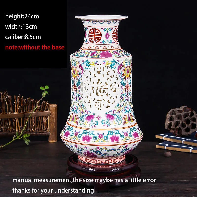 Jingdezhen Blue and White Porcelain Table Vase Hollow Flower Vases / Living Room Wine Cooler Decor Crafts Souvenir Collection | Дом и сад