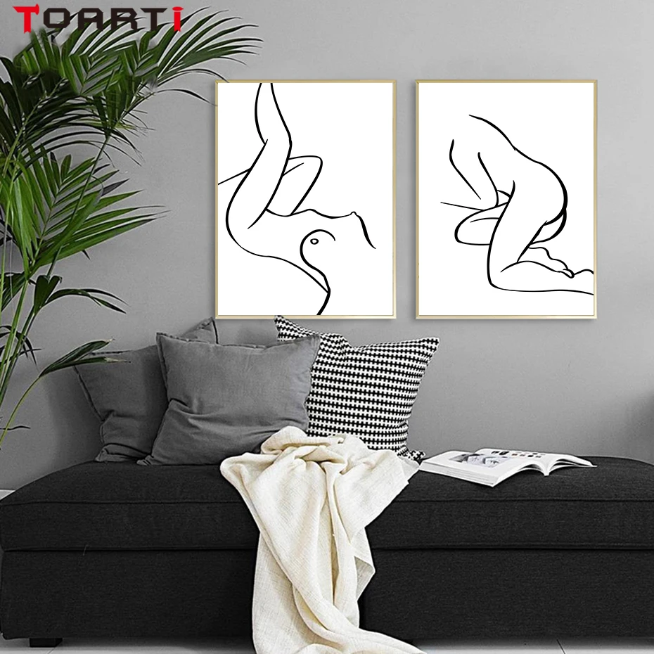 Минималистичные настенные плакаты для рисования сексуальные женские холщовые
