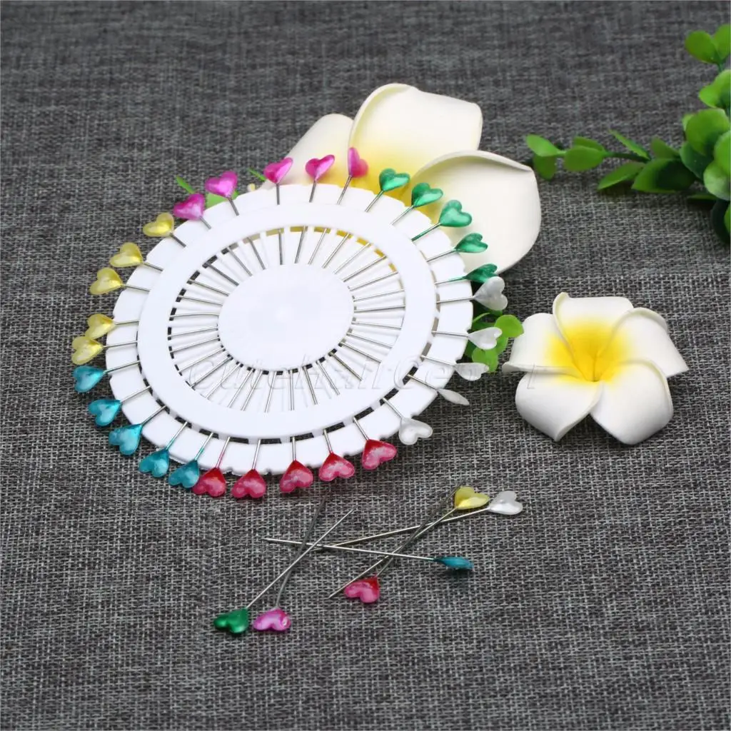 Hicello 60 штук пакет булавки для шитья красочные круглые жемчужные головки швейные