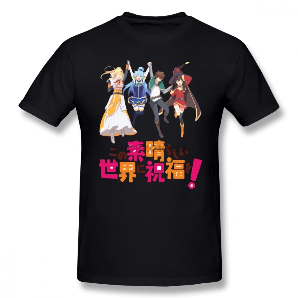 Megumin футболка Konosuba Футболка мужская потрясающая пляжная графическая с коротким