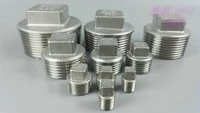 1pcs bspt dn65 dn80 dn100 2 12 3 4 malleable square head pipe fitting plug threaded male stainless steel 304