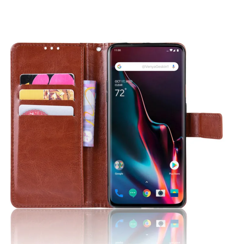 OnePlus 7 Pro Чехол Флип Роскошный кошелек Обложка на заднюю панель из искусственной