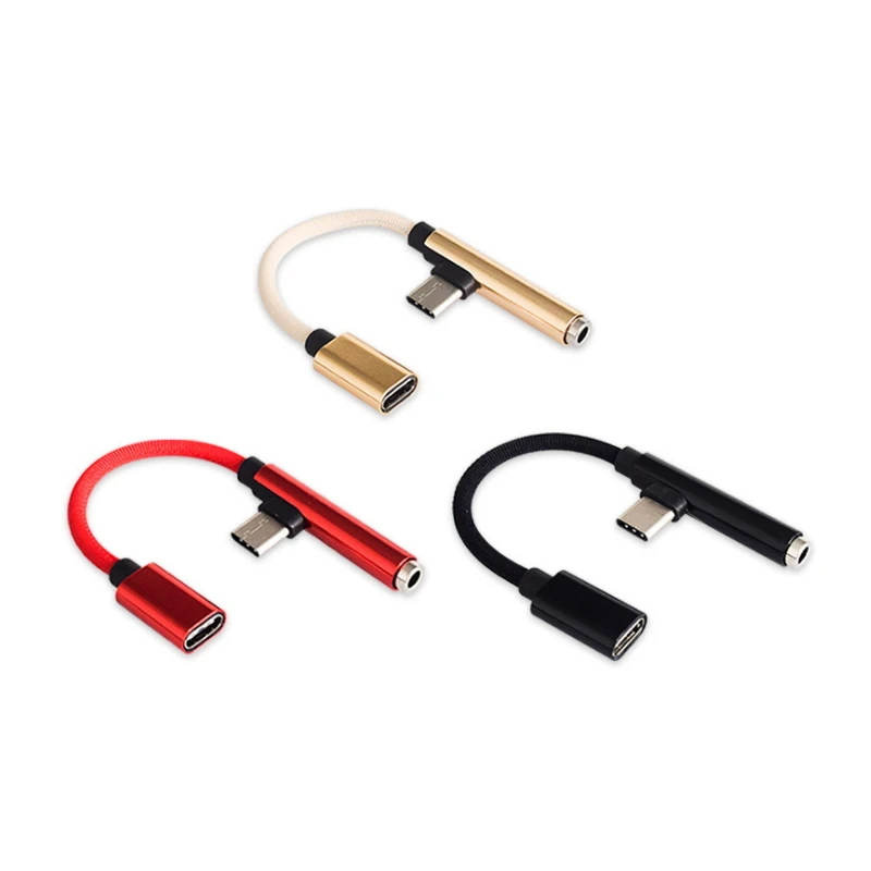 Многофункциональный USB C AUX кабель для подключения наушников type-C до 3,5 мм адаптер аудиоконвертер 2 в 1 кабель для быстрой зарядки