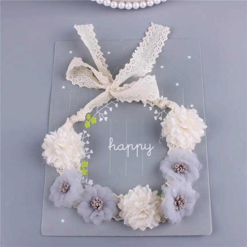 

New arrival Fashion children lovely soft flower string headband BB girl's lace hairband kid's korea style hair accessories
