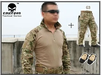 Новинка года Emerson bdu G3 Униформа рубашка и брюки и наколенники страйкбол боевой военный армейский костюм MultiCam CP MC multi-cam