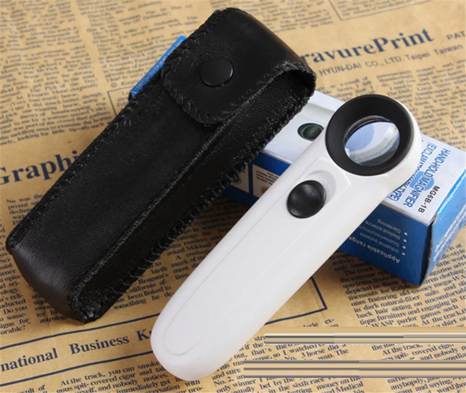 

21mm exclamation point type 40X MG6B-1B hand-held magnifying glass with photoelectric Lamps Artifacts jewelry magnifying glass