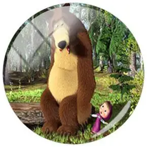 MS84 JWEIJIAO мультфильм аниме Litte девушка и животное большой коричневый Медведь DIY стекло кабошон узор купол демонстрационная плоская задняя часть ювелирных изделий - Цвет: MS84