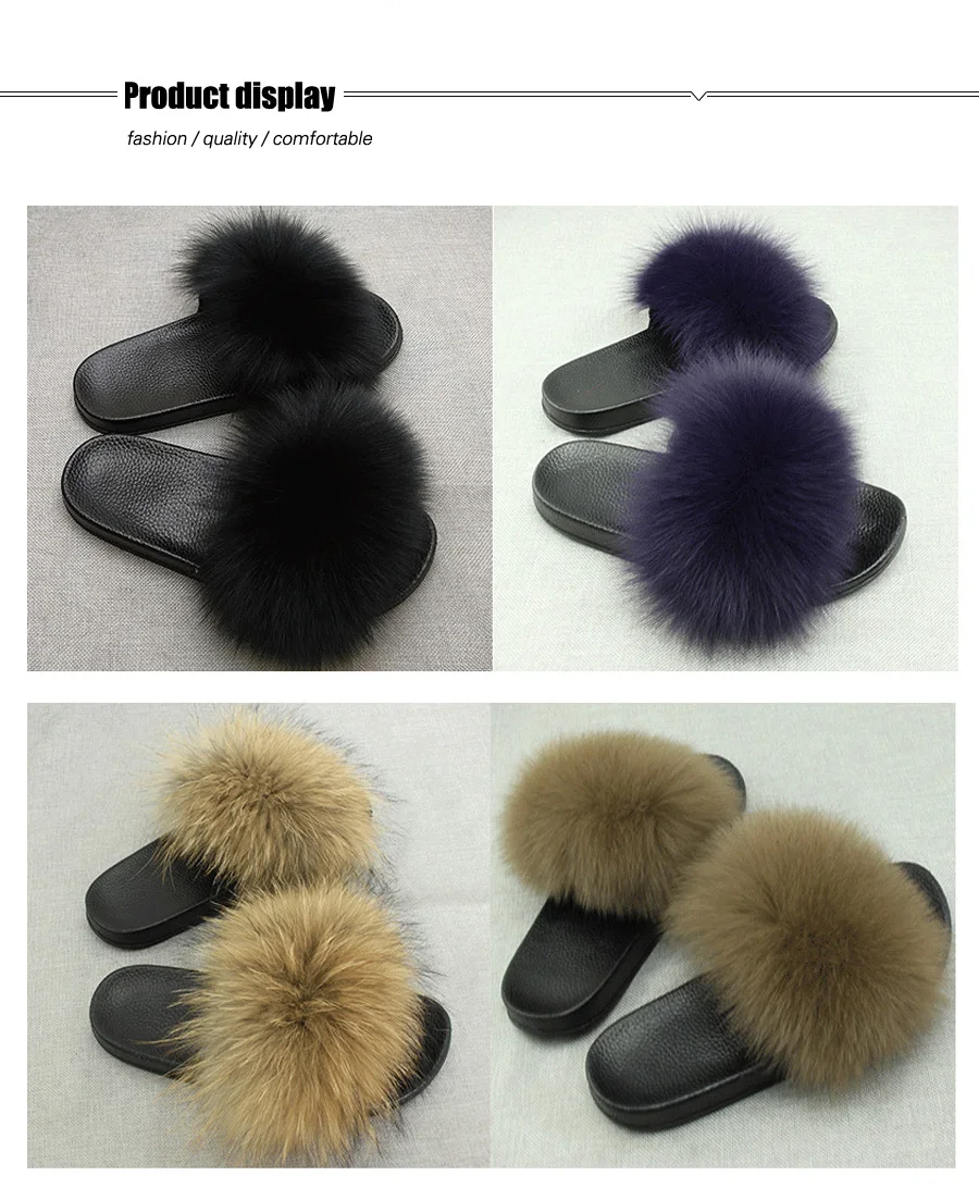 ZDFURS*; тапочки с натуральным лисьим мехом; коллекция года; повседневные шлепанцы на плоской подошве с лисьим мехом; модные домашние летние Вьетнамки; большие размеры