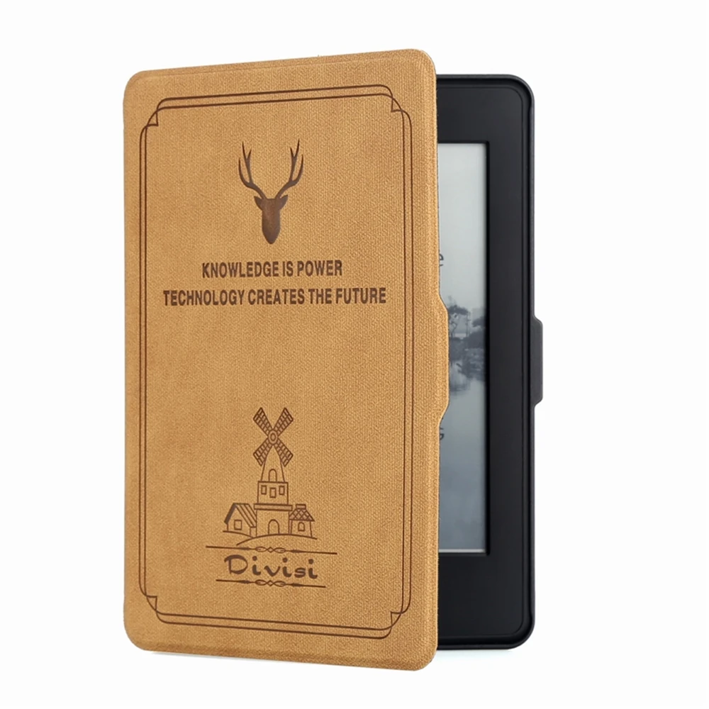 Для Amazon Kindle Paperwhite 3 чехол из искусственной кожи Kindle Cover Жесткий задний Авто Пробуждение/спящий Капа гаджет для " Paperwhite 1 2