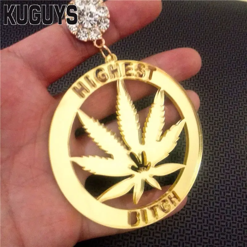 KUGUYS ювелирные изделия для женщин Brincos золотистый акриловый круглый серьги Мода Oorbellen Высокая Хип-хоп Висячие Серьги Pendientes