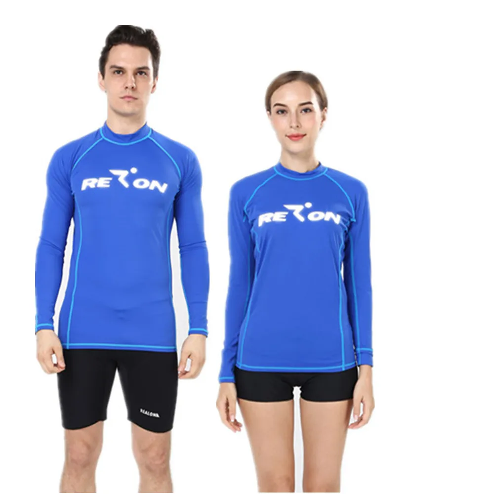 REALON УФ Защита с длинным рукавом купальники нейлон спандекс для мужчин и женщин