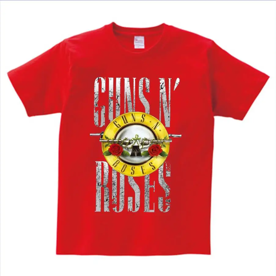 red childreT-shirt Футболка с надписью «guns N Roses» детская футболка из чистого хлопка с круглым вырезом Детский костюм для маленьких мальчиков и девочек NN - Цвет: red childreT-shirt