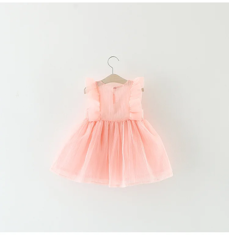 Летнее платье на 1 год для маленьких девочек шифоновое с рукавами-крылышками