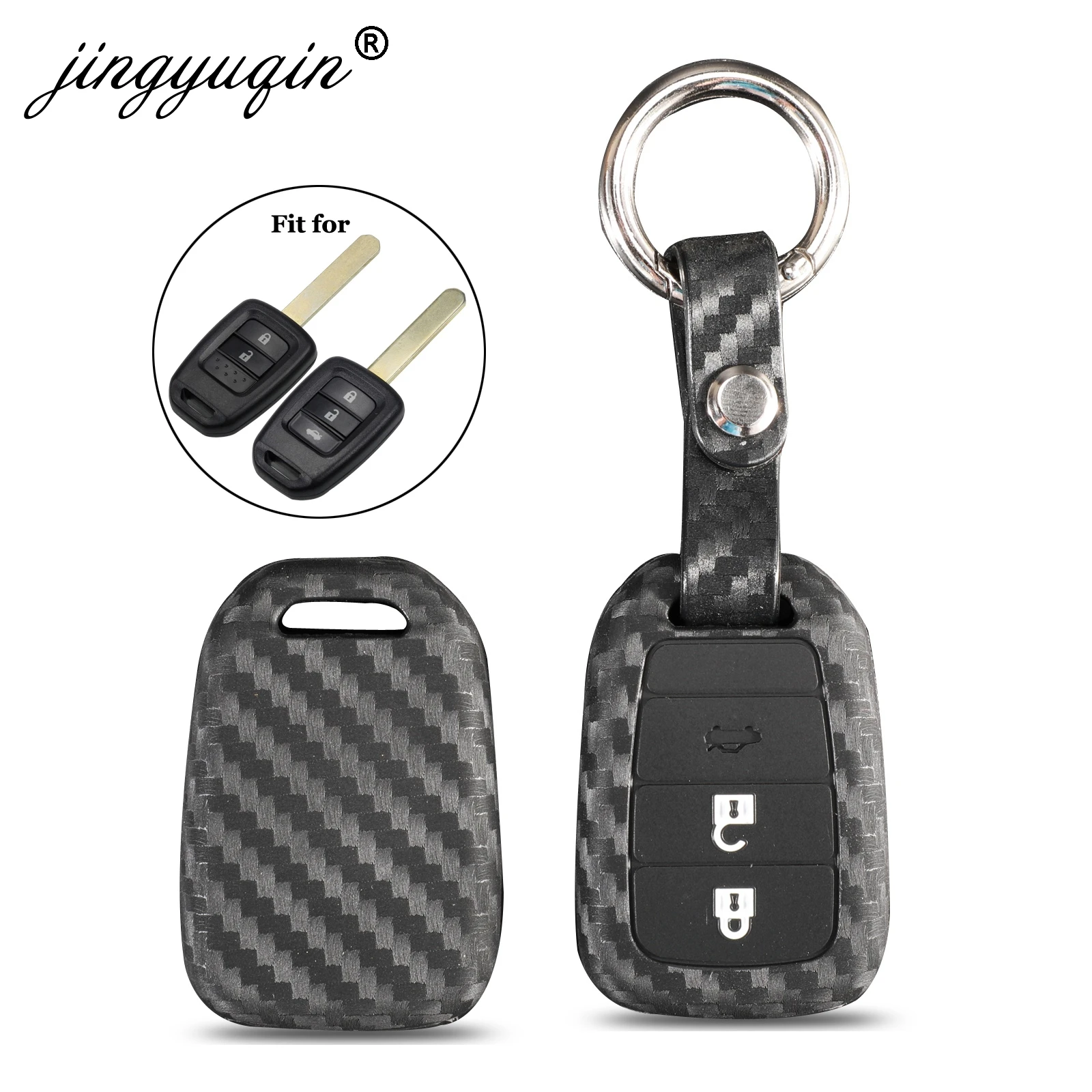 Силиконовый чехол jingyuqin для автомобильного ключа с 2/3 кнопками Honda FIT XRV VEZEL CITY JAZZ
