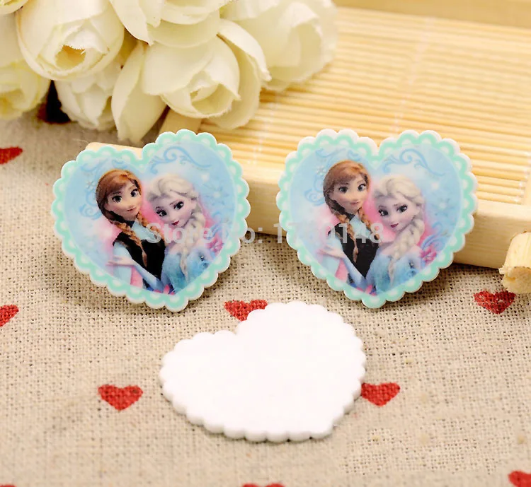 DIY мультфильм сердце Эльза Анна фигурка праздничные украшения ремесла плоское