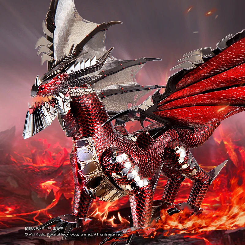 

Металлическая сборная 3D-головоломка PIECECOOL, детали «Черный Дракон 107», 3 листа