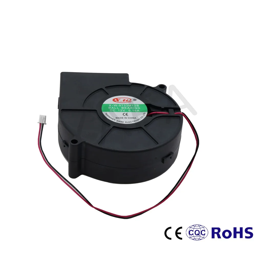 97*97 * 33mm12V dc 9733 вентилятор 3500 об/мин центробежный 2 pin воздуходувка|Вентиляторы| |