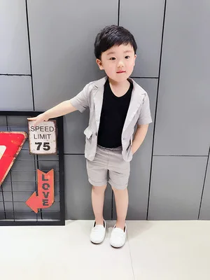 

Candy Color Boys Formal Suit for Children Wedding Clothes Sets Blazer +Shorts 2pcs Summer Baby Kids Handsome Tuxedo Prom Costume