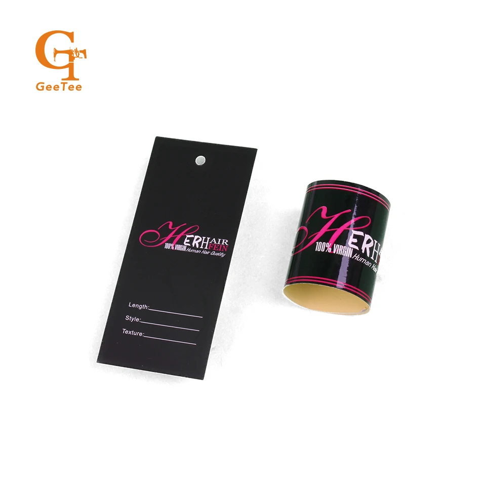 Бумажные наклейки для наращивания волос на заказ этикетки упаковки и с ниткой |