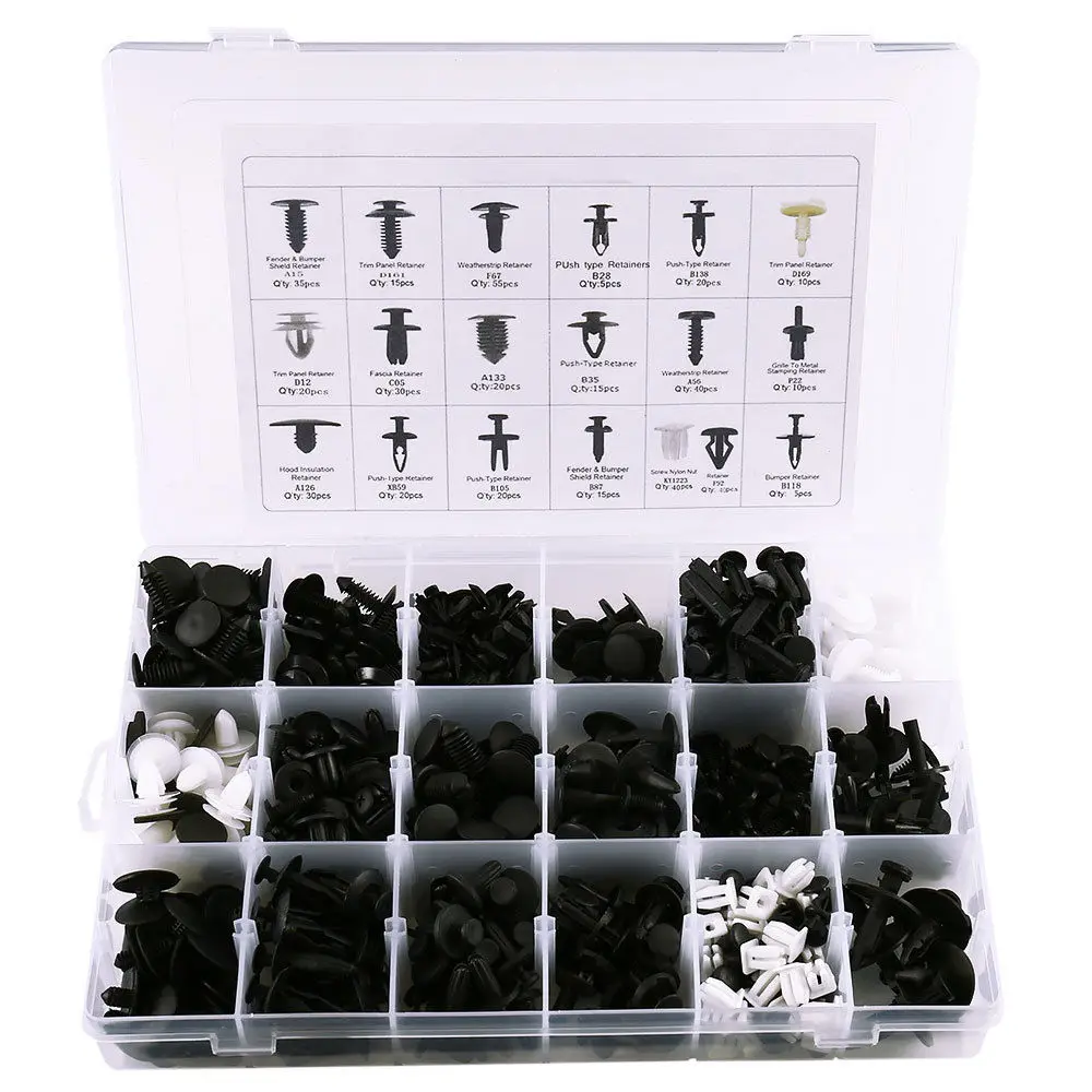435PCS/Set Car Body Trim Clips Retainer Bumper Rivets Screws Panel Push Fastener Automotive Furniture Assembly Expansion Screws