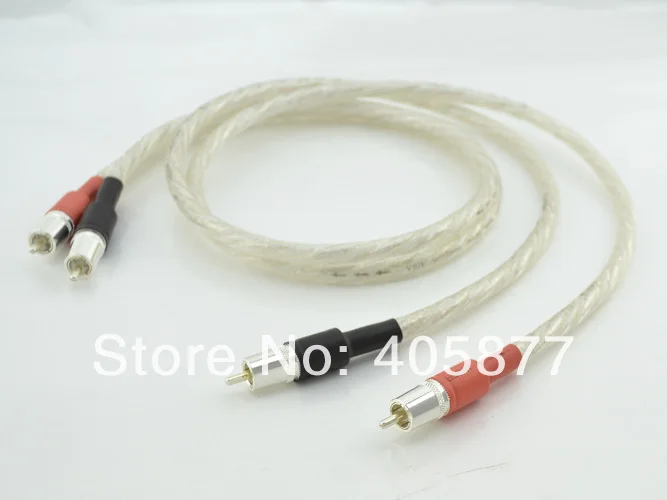 

Pair 6N Silver Audio Video cable 1.5M RCA interconnect cable with silver Hi End audiorca plug