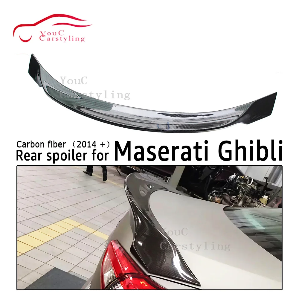 

Задний спойлер из углеродного волокна в стиле ASPEC для 4-дверного седана Maserati ghiсот 2014-2019, задний спойлер для багажника