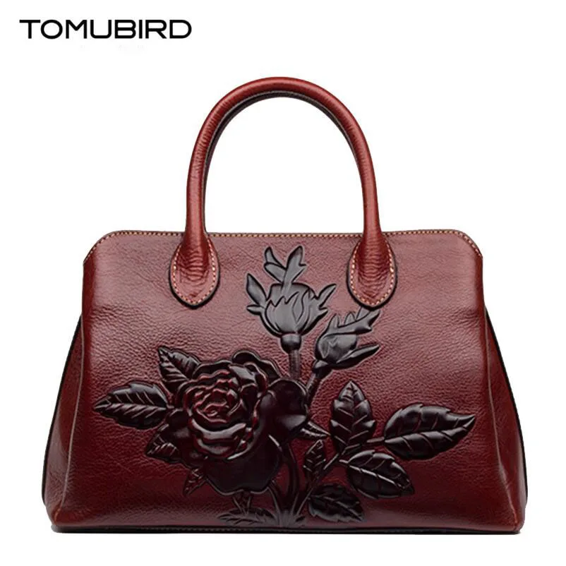 TOMUBIRD, новинка, улучшенная, из воловьей кожи, дизайнерская, цветочная коллекция, известный бренд, женская сумка, модная, тоут, женская сумка из натуральной кожи